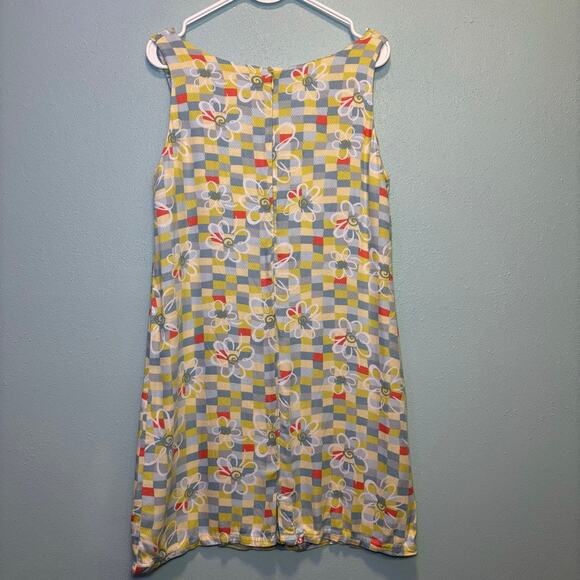 Vintage Y2K Sportif USA Floral Checkerboard Sleeveless Shift Dress Size M - Picture 7 of 7